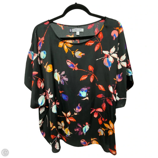 Blouse Short Sleeve By Jennifer Lopez In Floral Print, Size: 1x