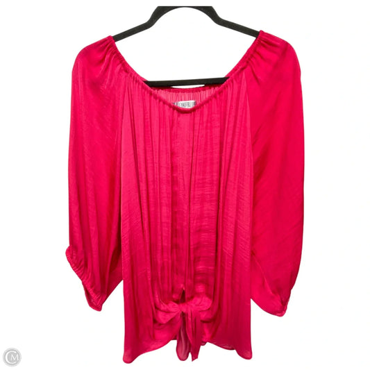 Blouse Long Sleeve By Jennifer Lopez In Pink, Size: Xl