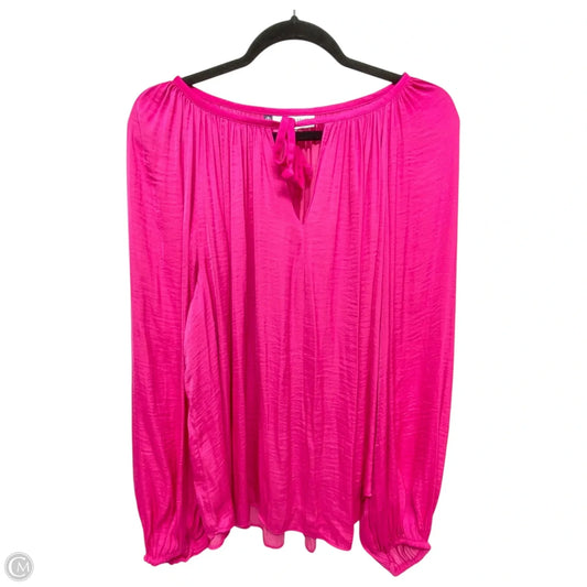 Blouse Long Sleeve By Jennifer Lopez In Pink, Size: Xl