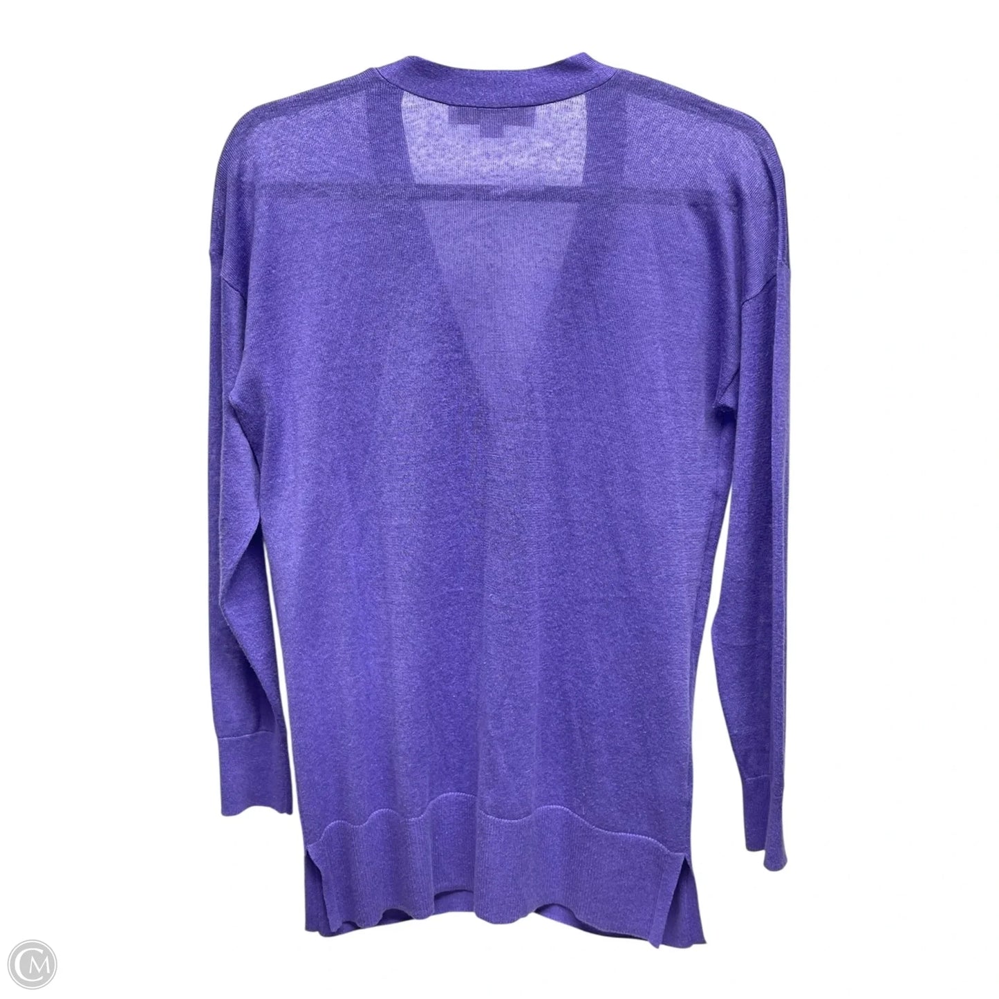 Sweater Cardigan By Loft In Purple, Size: S