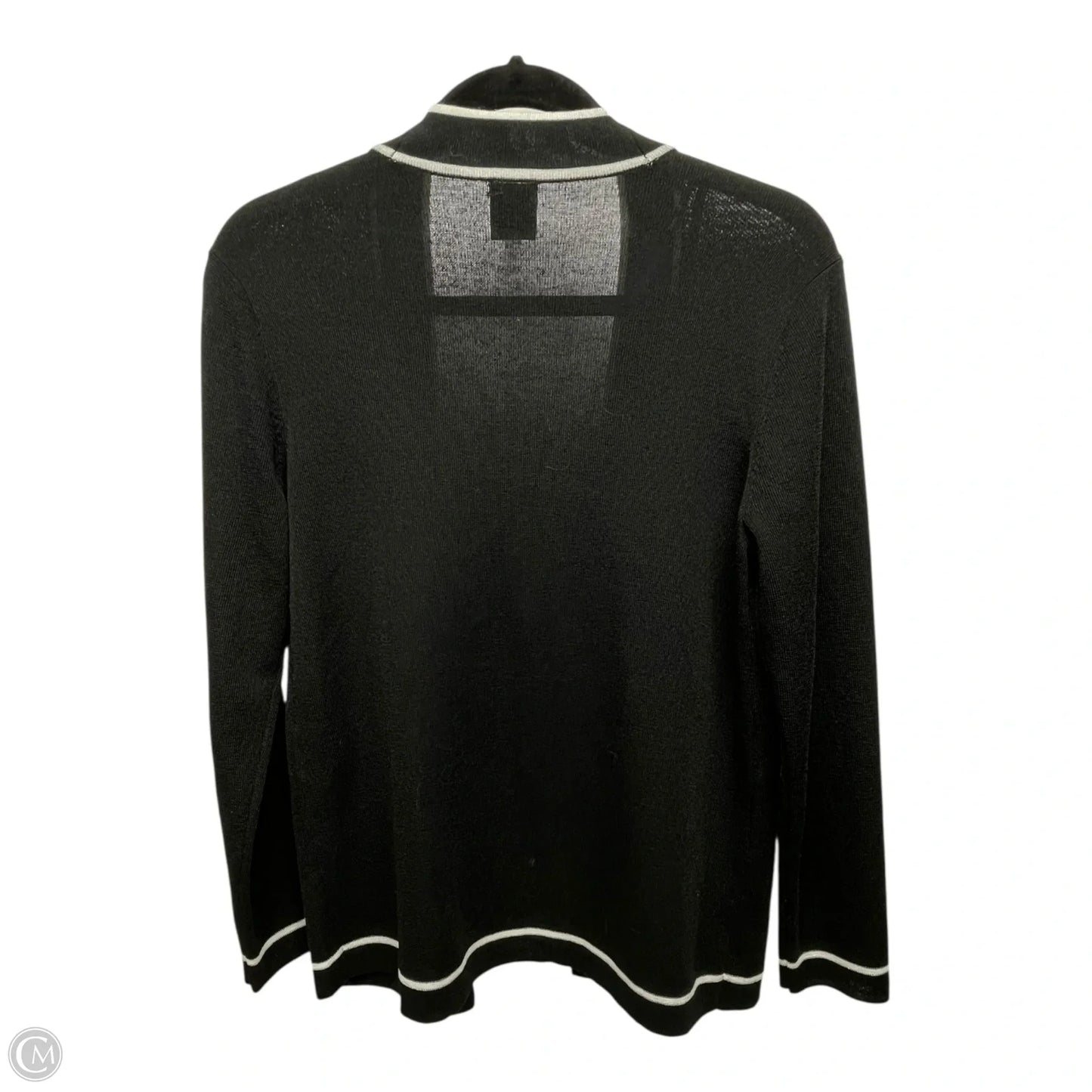 Sweater Cardigan By Anne Klein In Black & White, Size: S