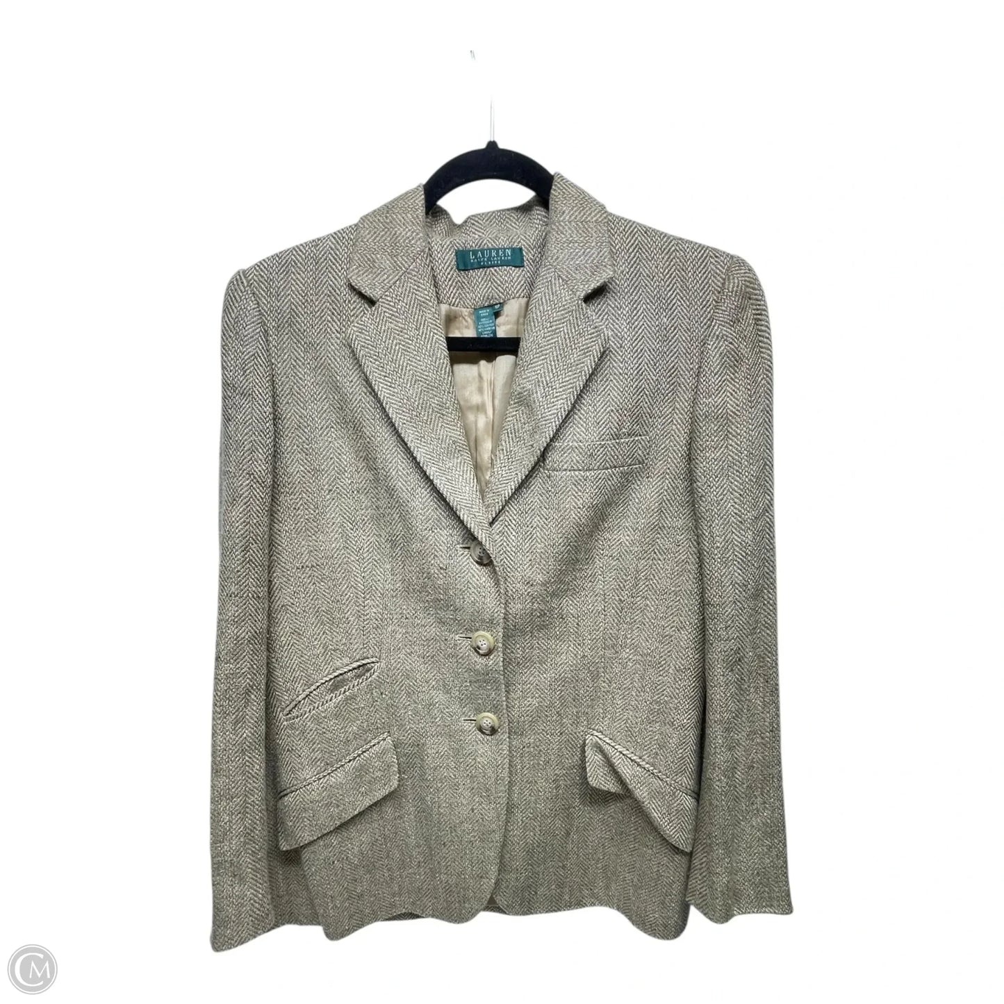 Blazer By Lauren By Ralph Lauren In Tan, Size: 10p