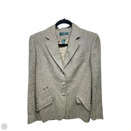 Blazer By Lauren By Ralph Lauren In Tan, Size: 10p