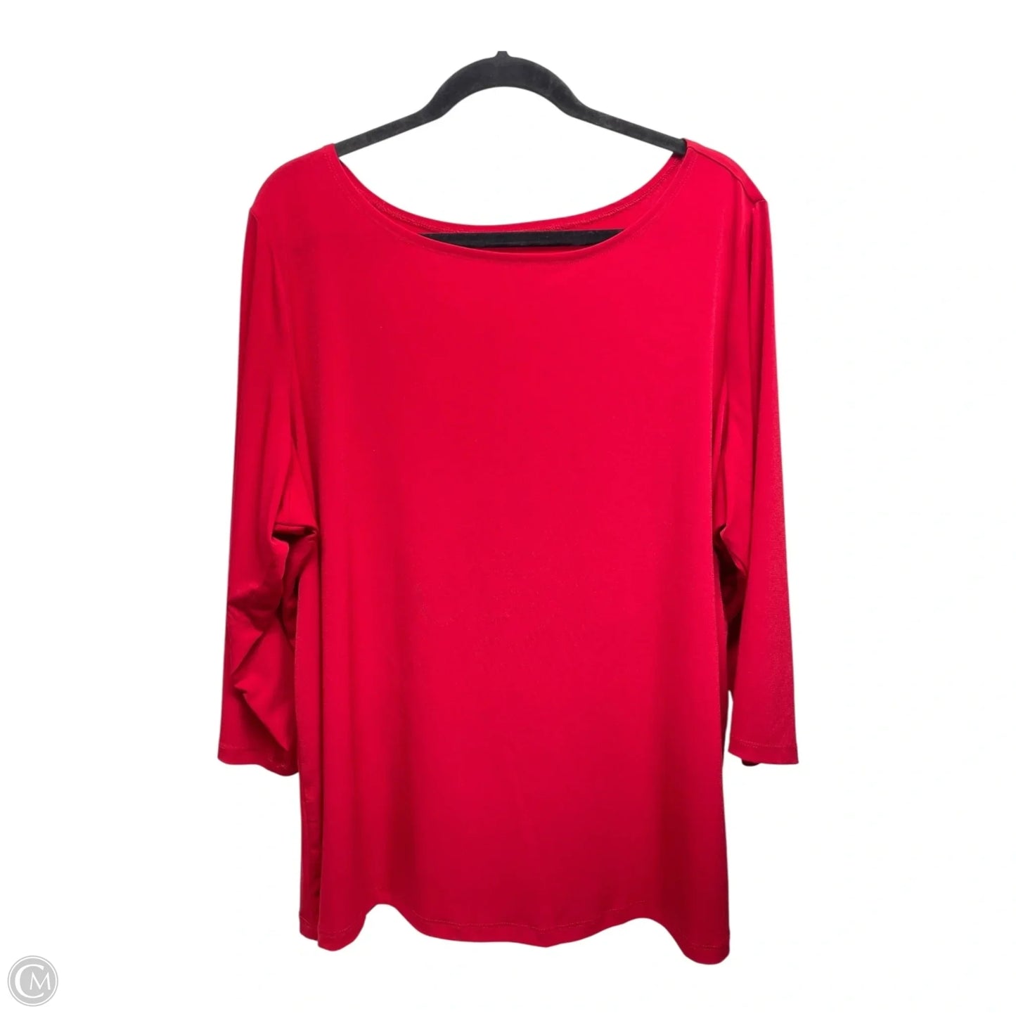 Top Long Sleeve By Susan Graver In Red, Size: 2x