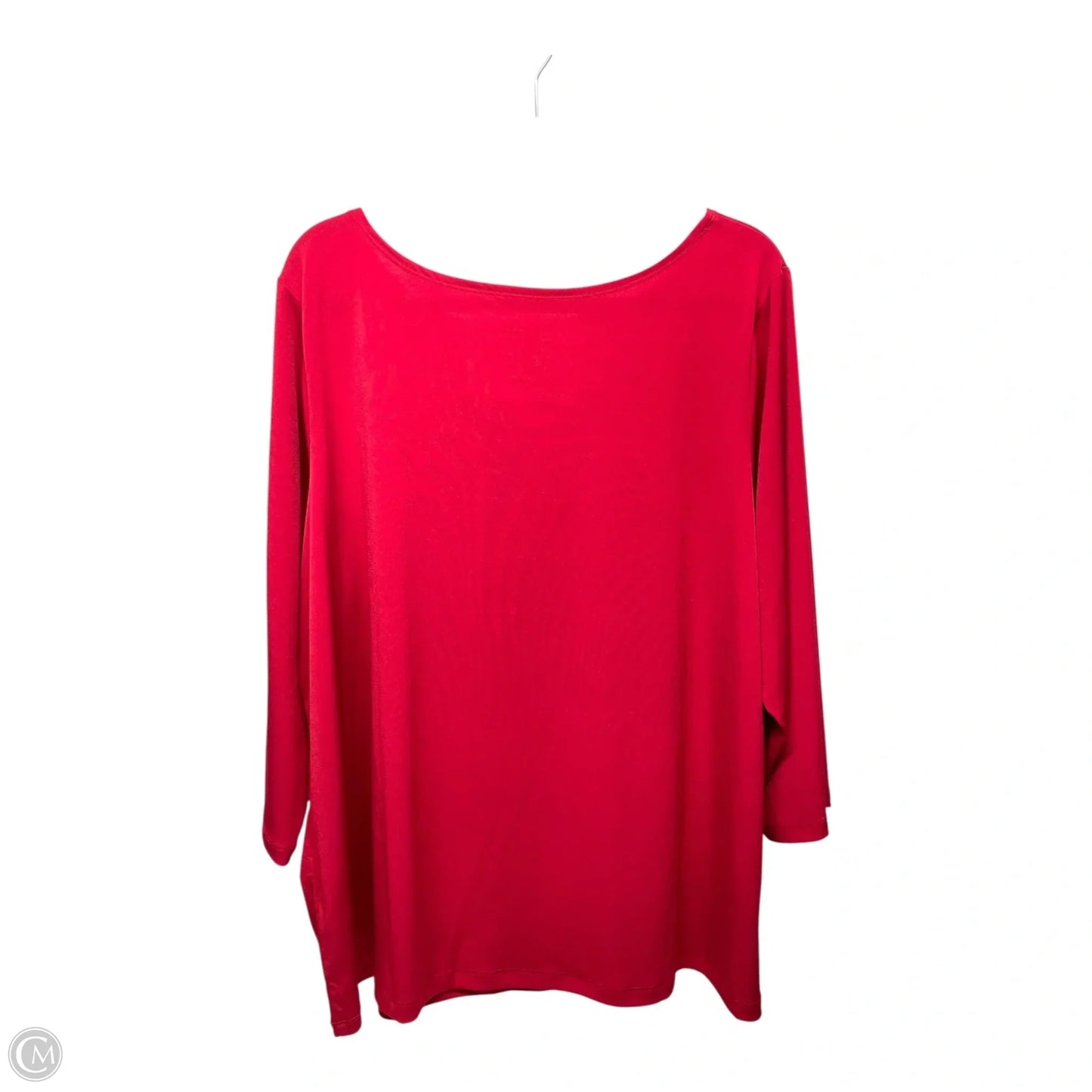 Top Long Sleeve By Susan Graver In Red, Size: 2x