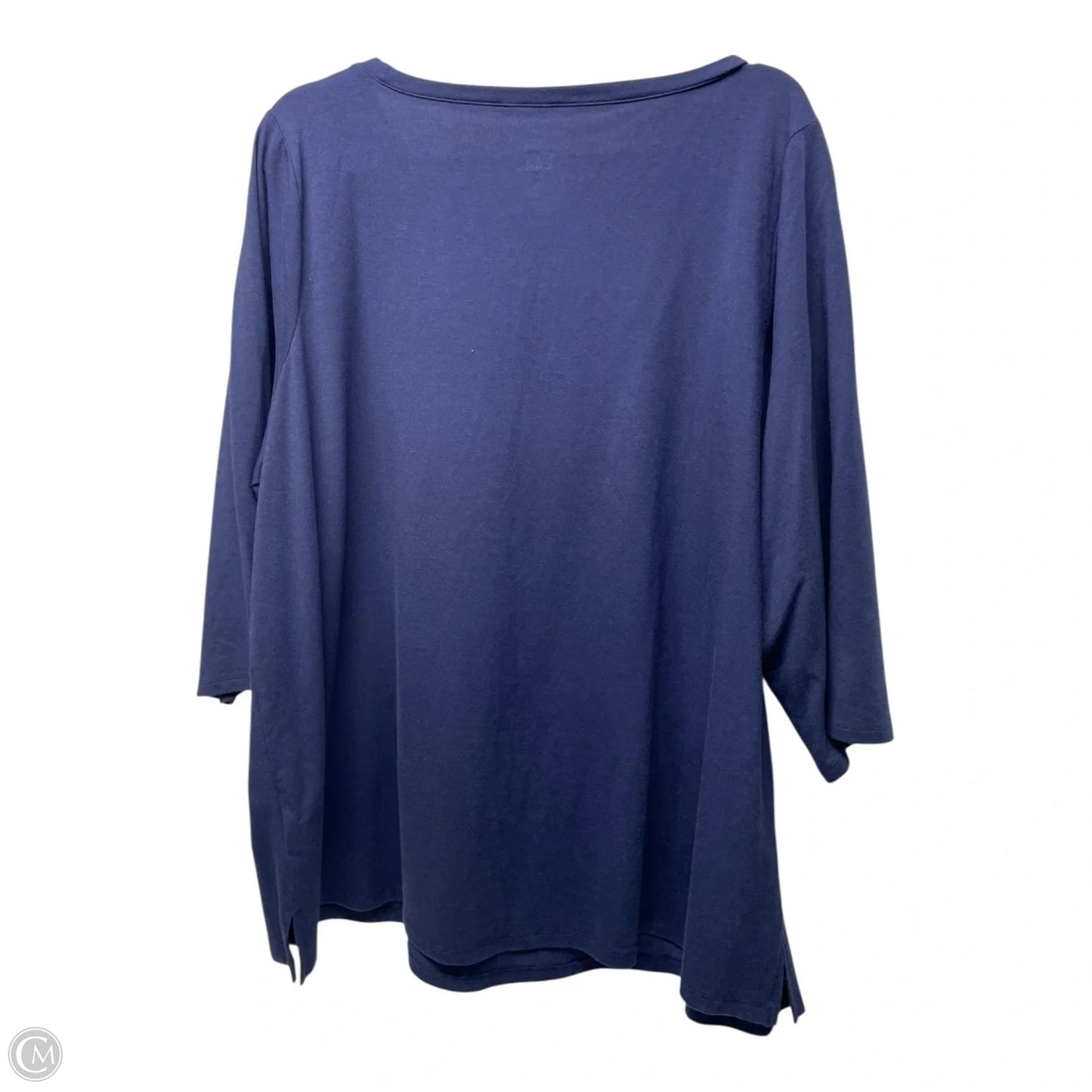 Top 3/4 Sleeve By Belle By Kim Gravel In Blue, Size: 2x