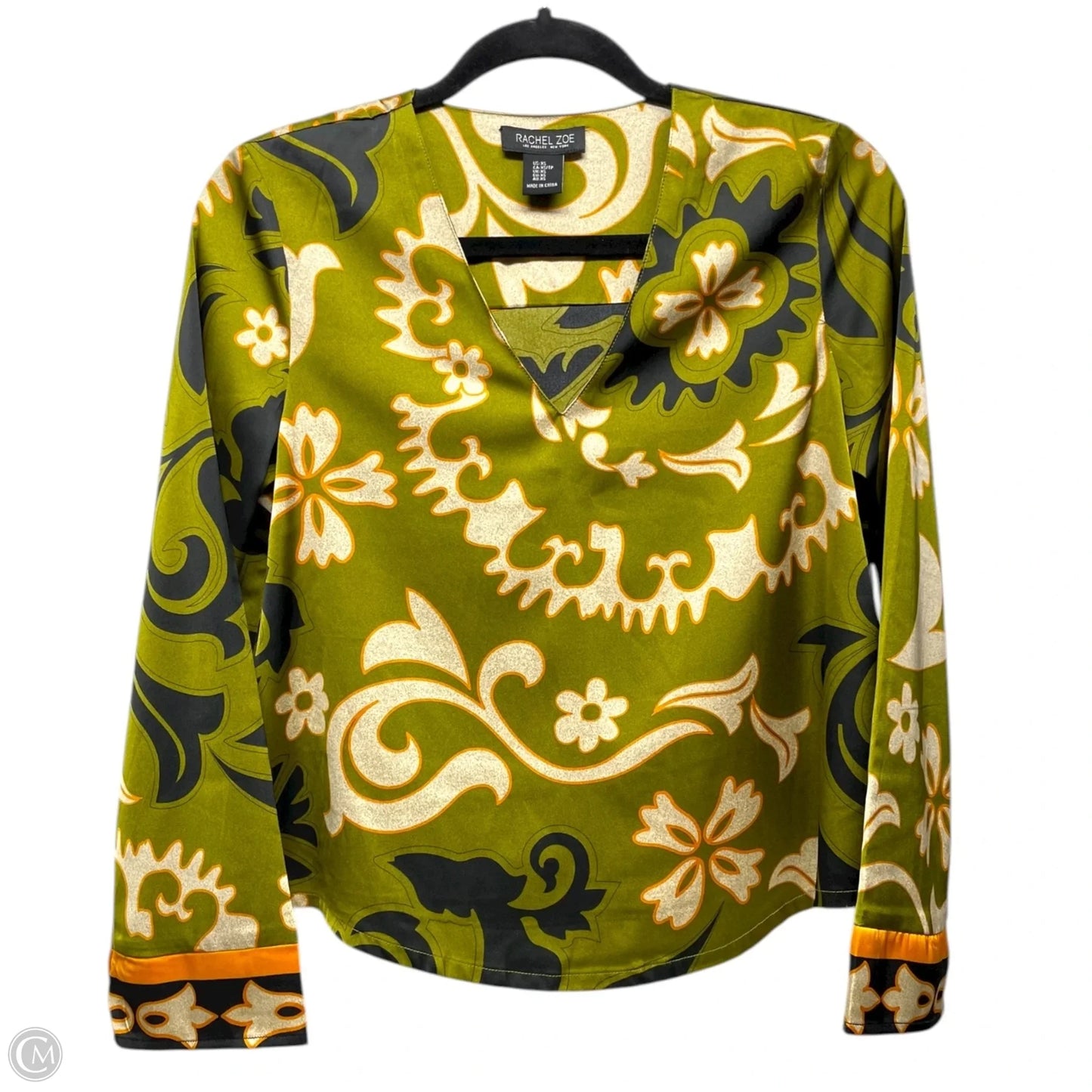 Top Long Sleeve By Rachel Zoe In Green & White, Size: Xs