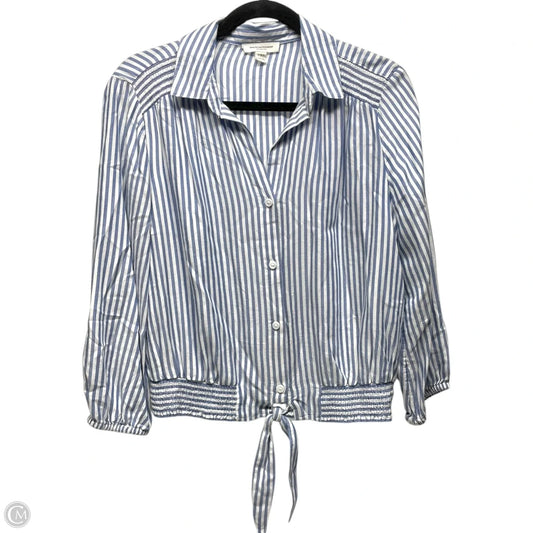 Top Long Sleeve By Beachlunchlounge In Blue & White, Size: S
