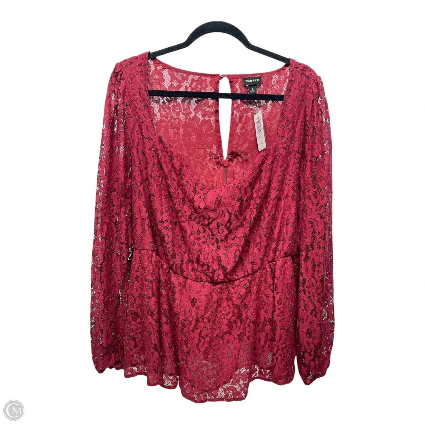 Top Long Sleeve By Torrid In Red, Size: Xl
