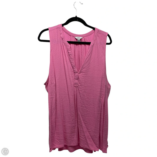 Top Sleeveless By Crown And Ivy In Pink, Size: 3x