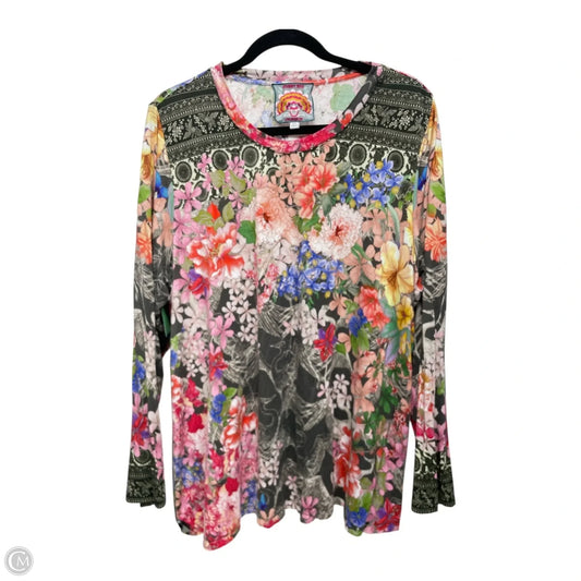 Top 3/4 Sleeve Designer By Johnny Was In Multi-colored, Size: 2x