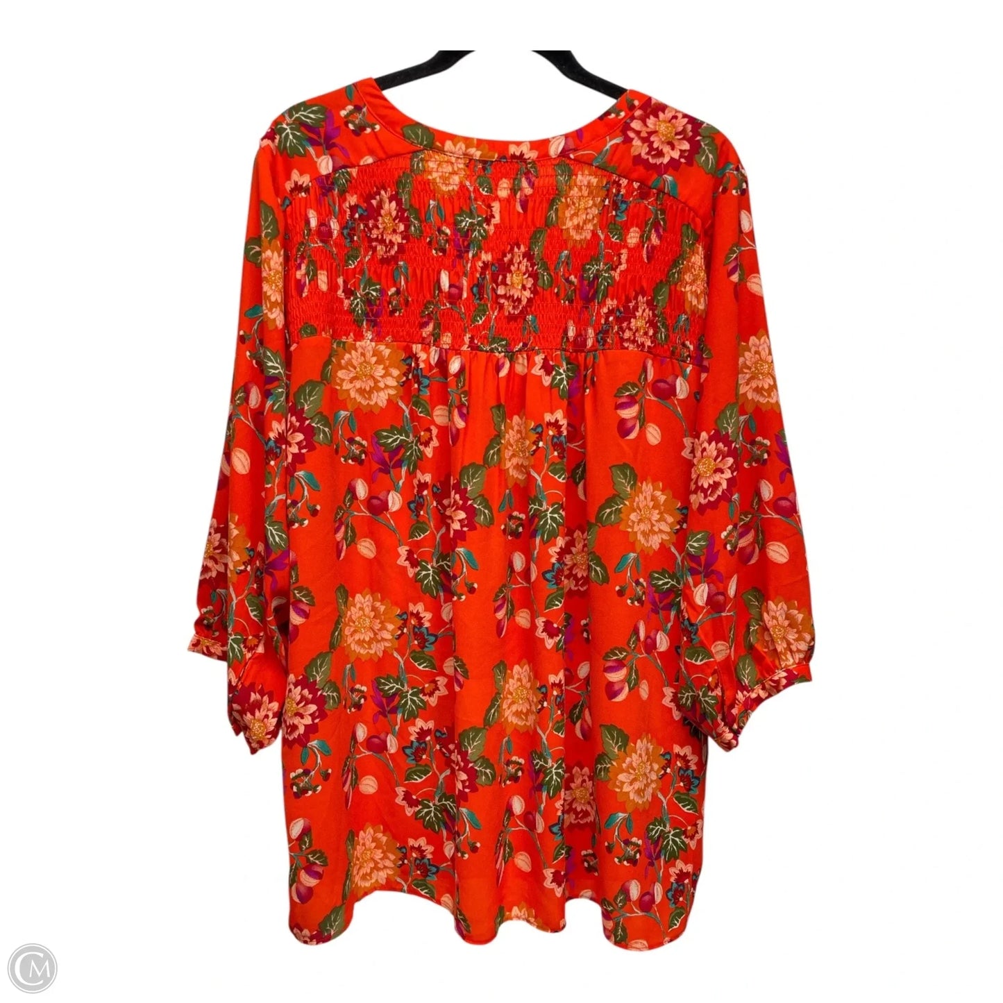 Top 3/4 Sleeve By Rose And Olive In Orange, Size: 2x