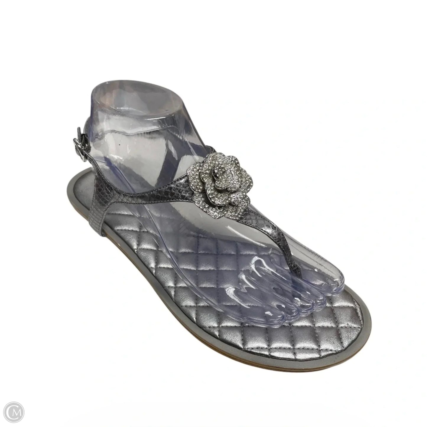 Sandals Flats By Michael By Michael Kors In Silver, Size: 8