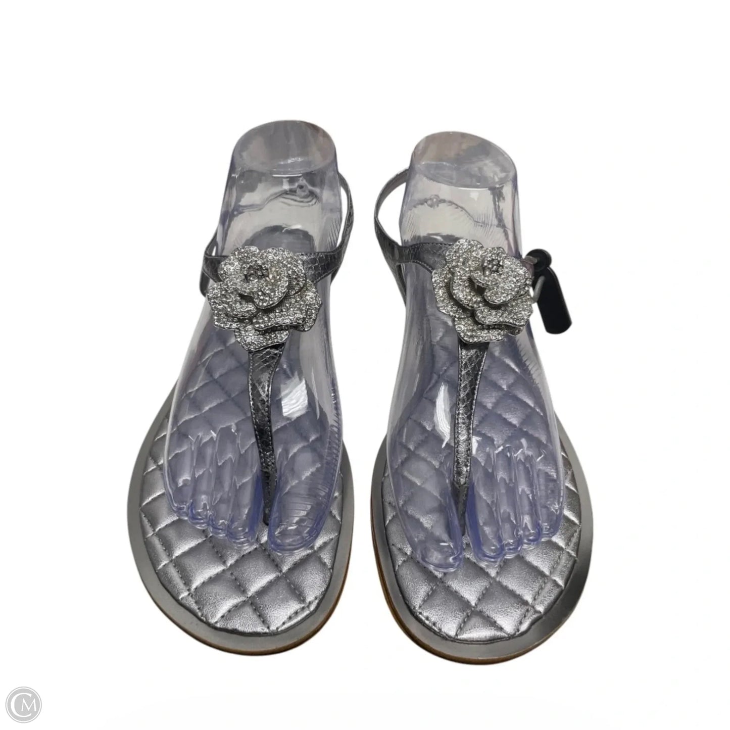 Sandals Flats By Michael By Michael Kors In Silver, Size: 8