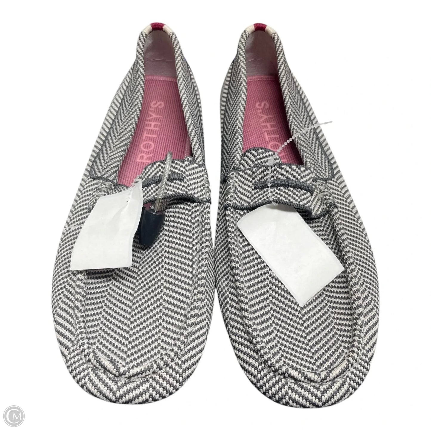 Shoes Flats By Rothys In Grey & White, Size: 10.5