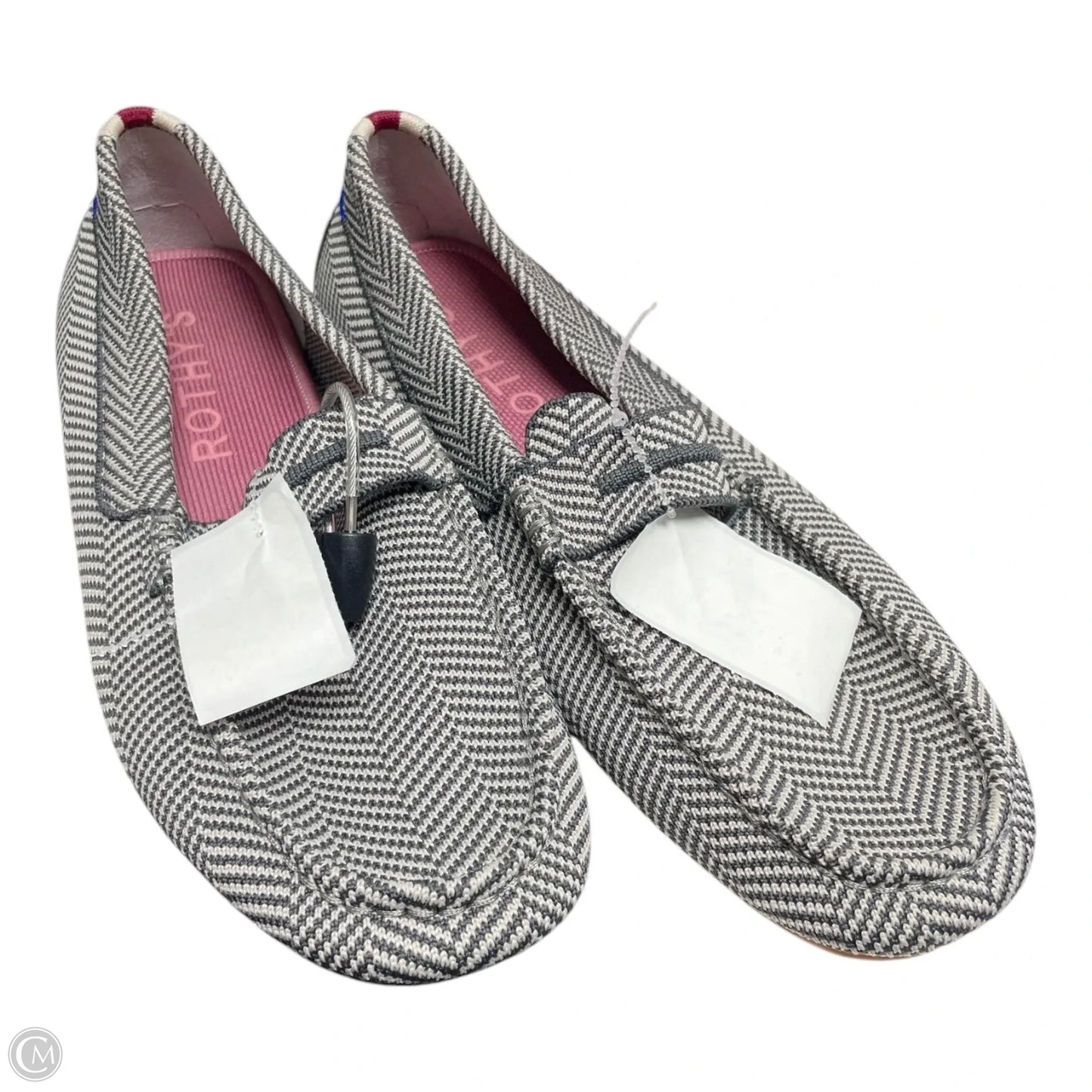 Shoes Flats By Rothys In Grey & White, Size: 10.5