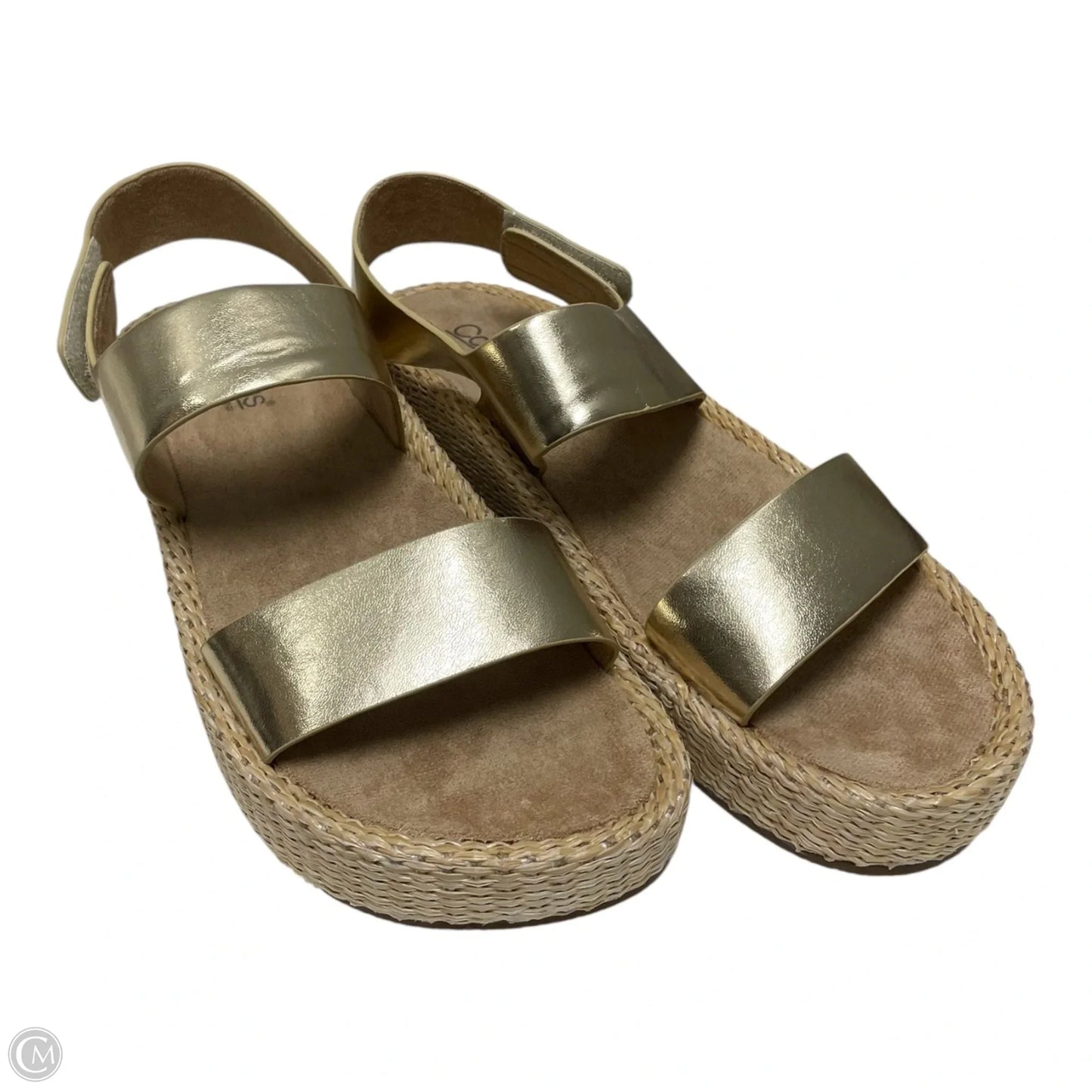 Sandals Heels Wedge By Corkys In Gold, Size: 10