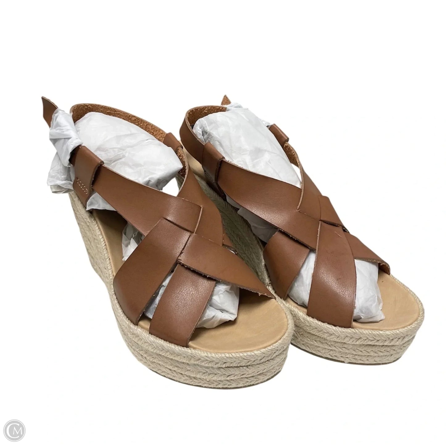 Shoes Heels Wedge By Nina In Brown & Tan, Size: 10