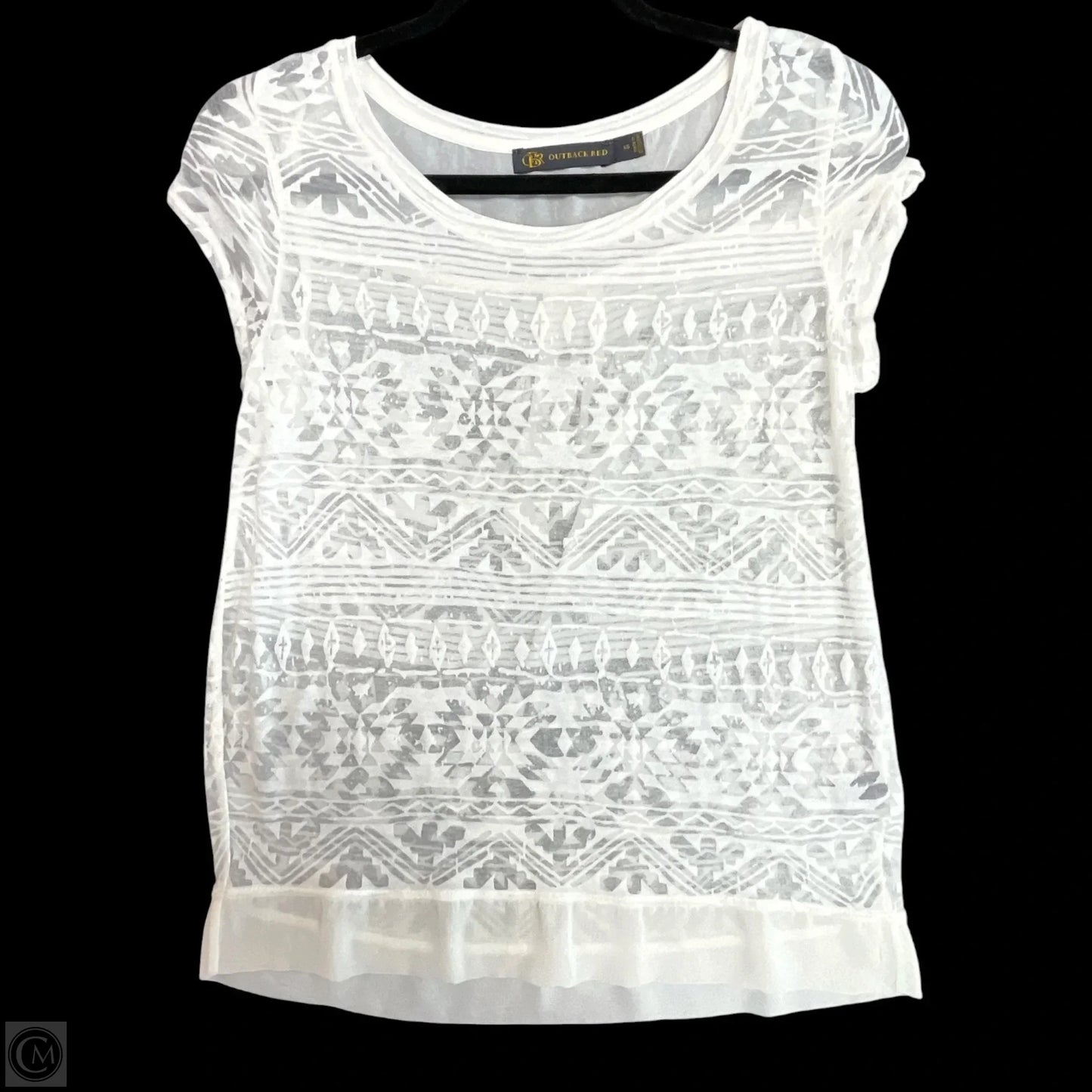 Top Short Sleeve By Outback Red In Cream, Size: Xs