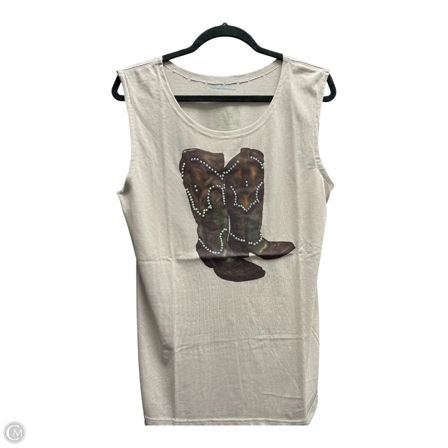 Top Sleeveless By The Crystal Ranch In Brown & Pink, Size: M