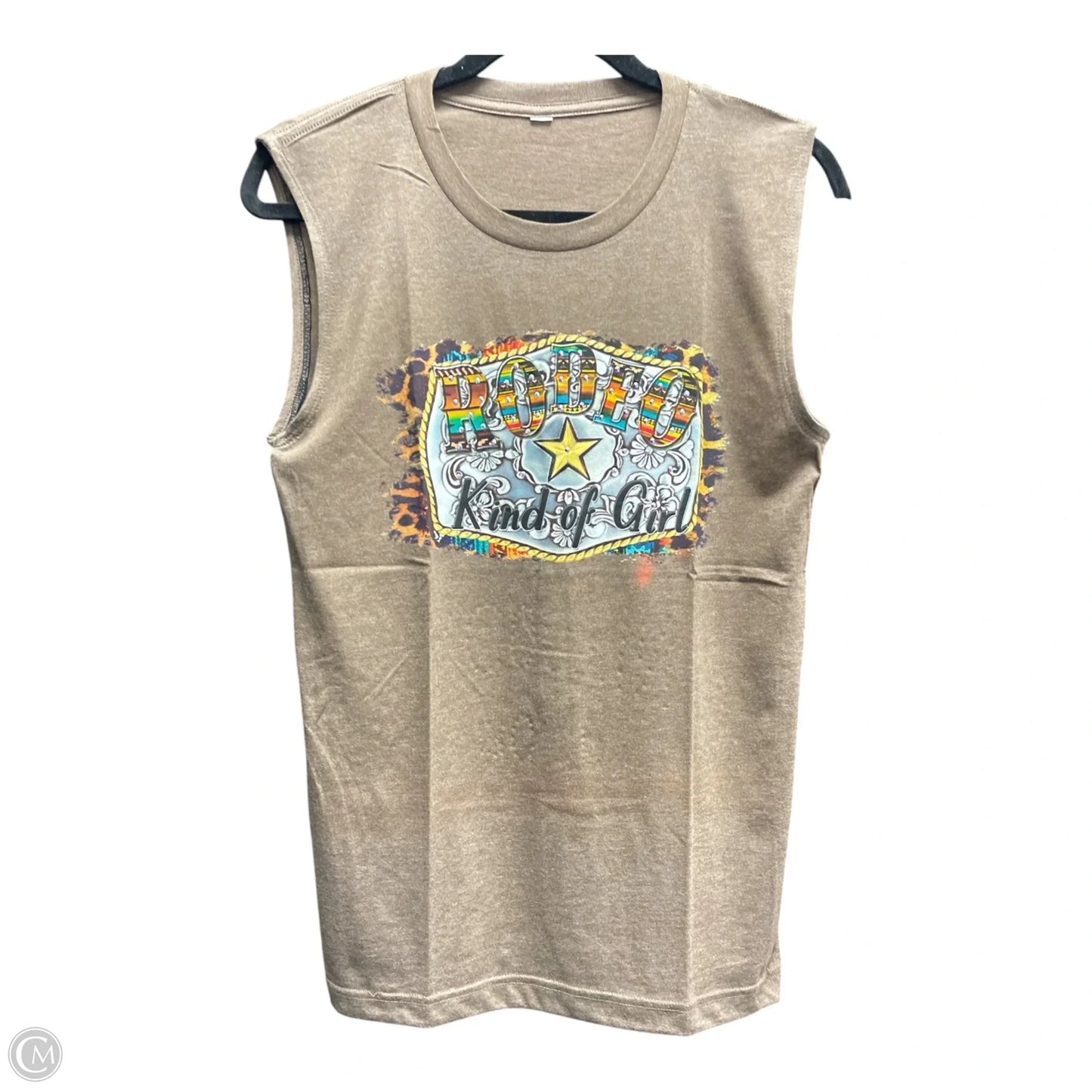 Top Sleeveless By Clothes Mentor In Brown & Yellow, Size: M