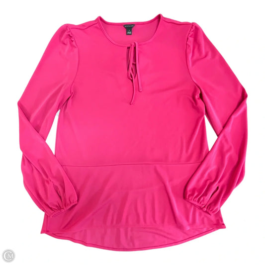 Top Long Sleeve By Ann Taylor In Pink, Size: S