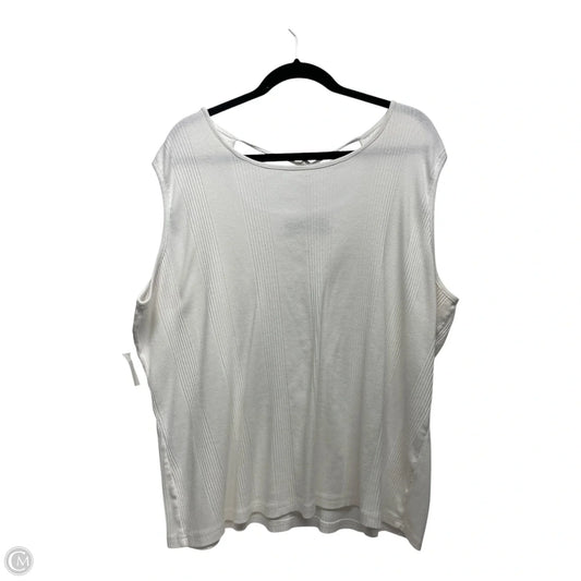 Top Sleeveless By Fashion Bug In White, Size: 4x