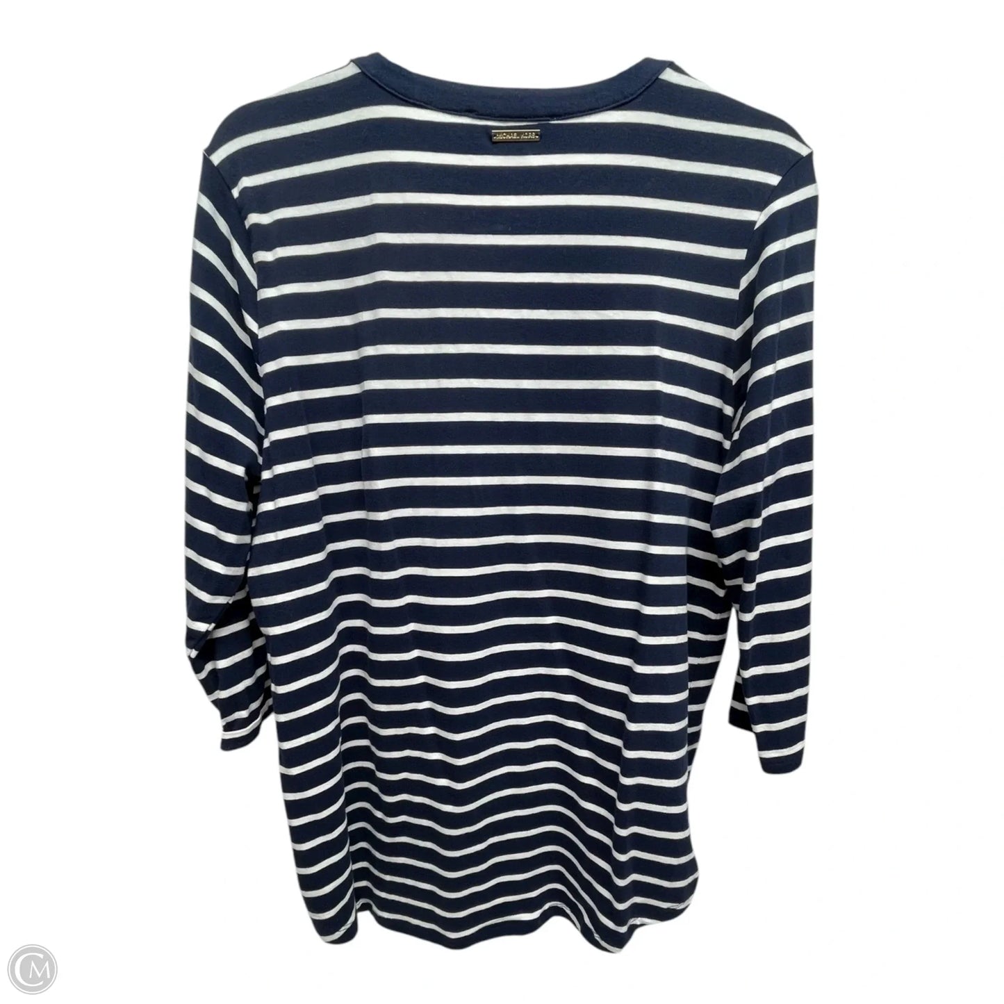 Top 3/4 Sleeve By Michael By Michael Kors In Blue & White, Size: L