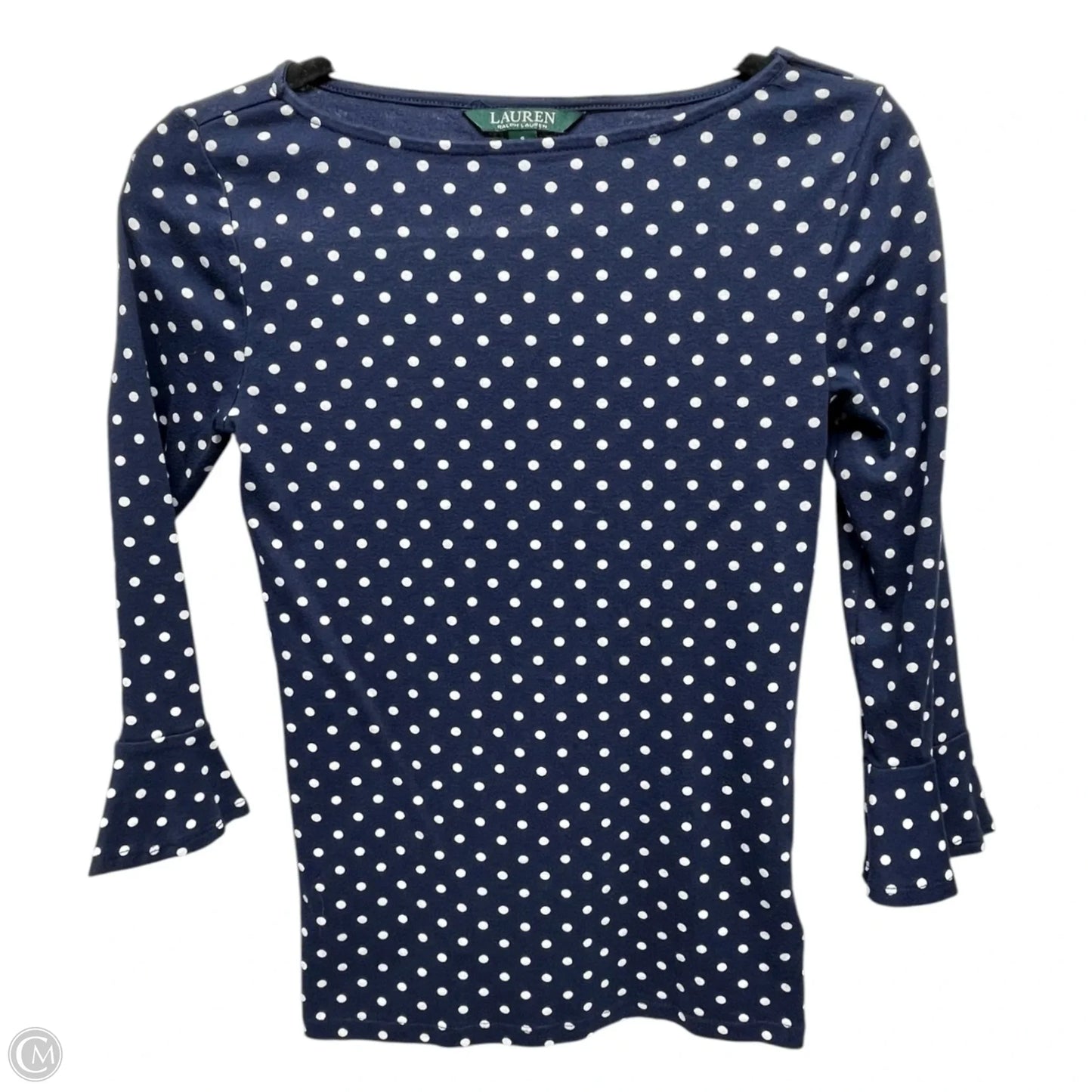 Top 3/4 Sleeve By Lauren By Ralph Lauren In Polkadot Pattern, Size: S