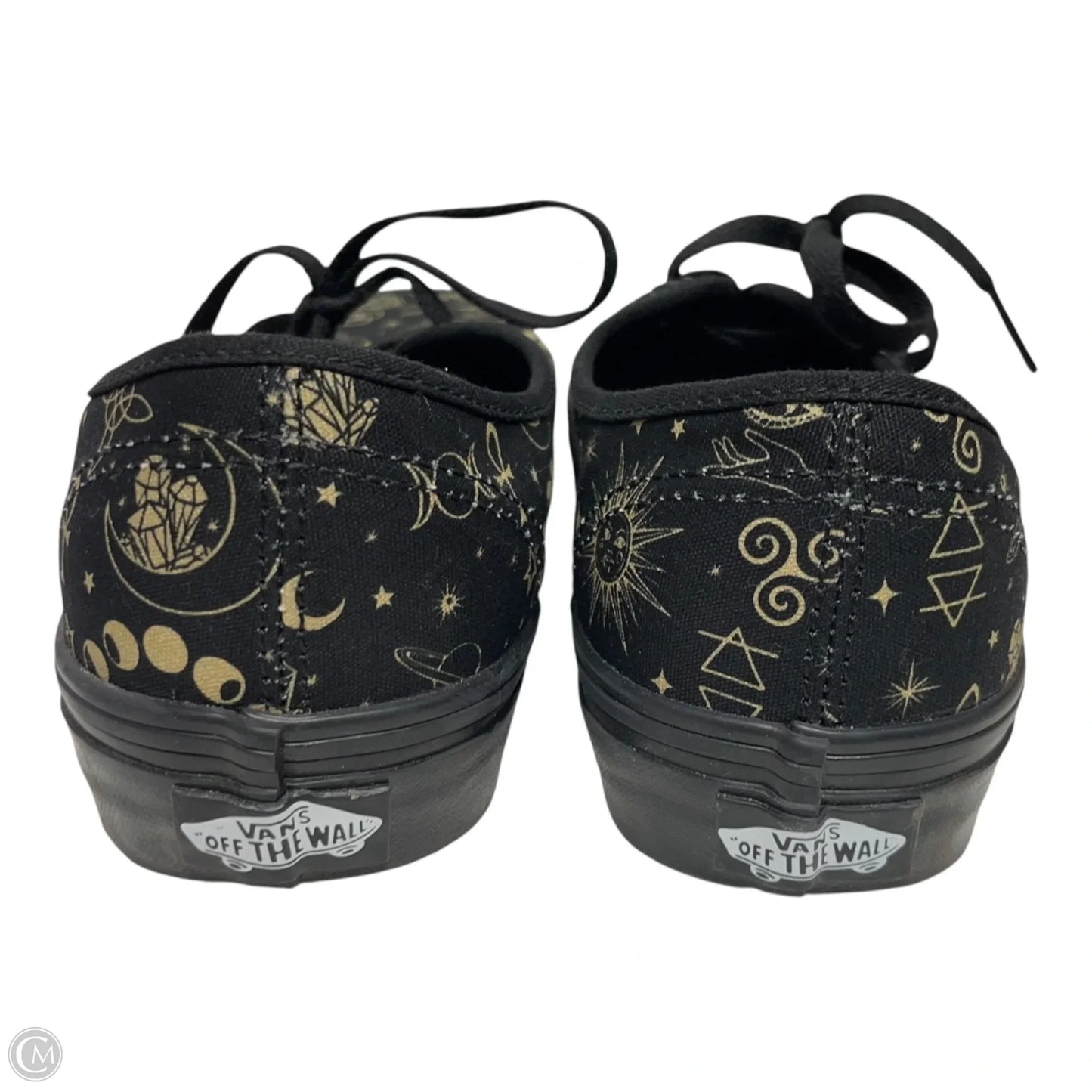 Shoes Sneakers By Vans In Black & Gold, Size: 8