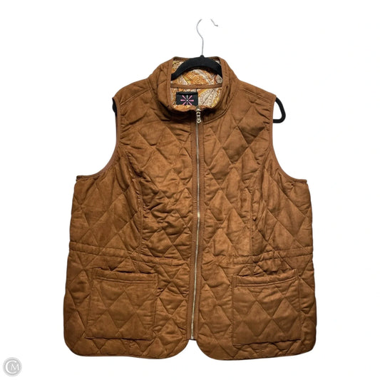 Vest Puffer & Quilted By Isaac Mizrahi Live Qvc In Brown, Size: 2x