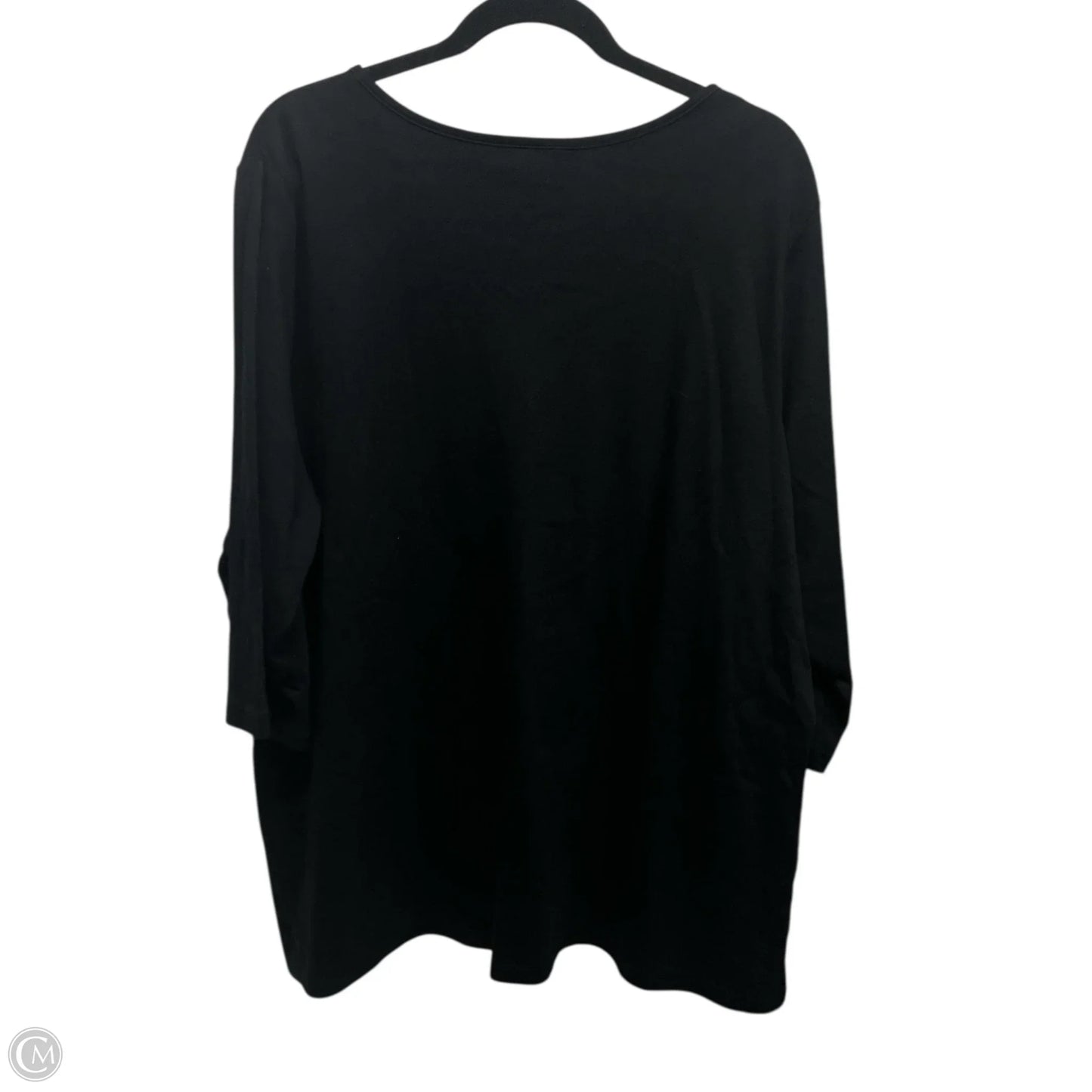 Top 3/4 Sleeve By Quaker Factory In Black, Size: 2x