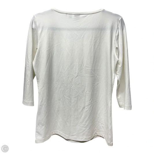 Top 3/4 Sleeve By Hugo Boss In Beige, Size: M