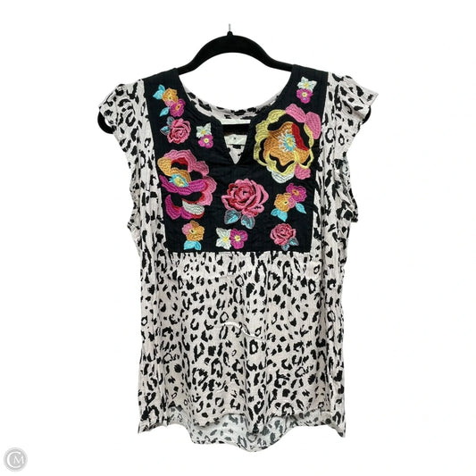 Top Sleeveless By Savanna Jane In Animal Print, Size: M