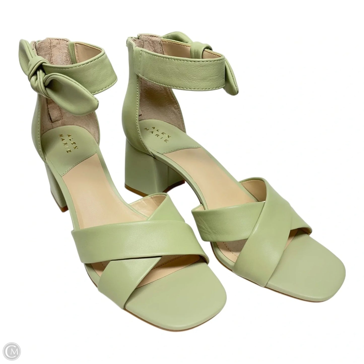 Sandals Heels Block By Alex Marie In Green, Size: 9.5