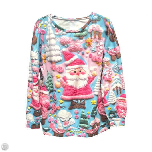 Top Long Sleeve By SANTA & YARN  In Multi-colored, Size: L