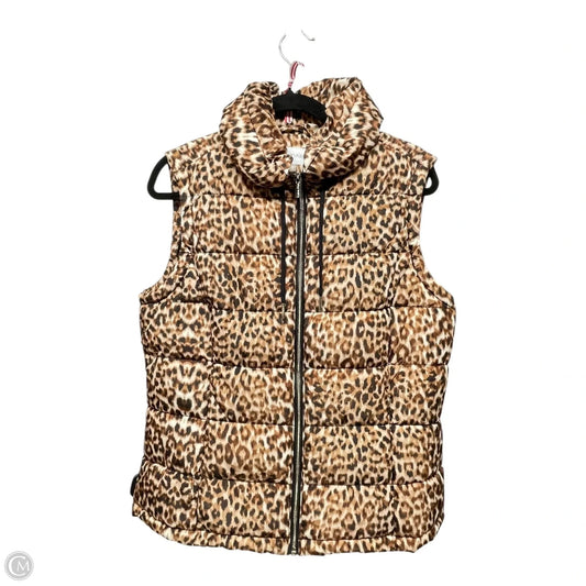 Vest Puffer & Quilted By Calvin Klein In Leopard Print, Size: M