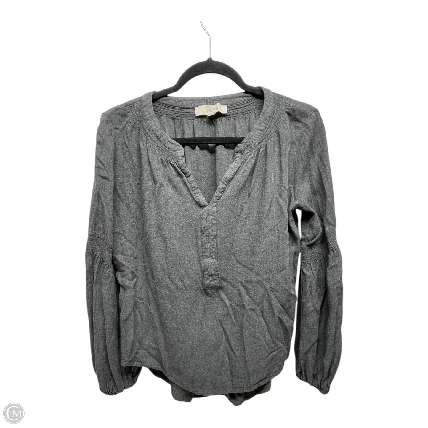 Top Long Sleeve By Loft In Grey, Size: S