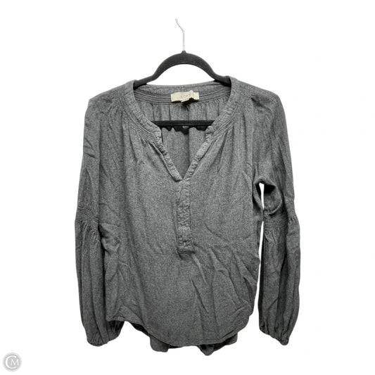 Top Long Sleeve By Loft In Grey, Size: S