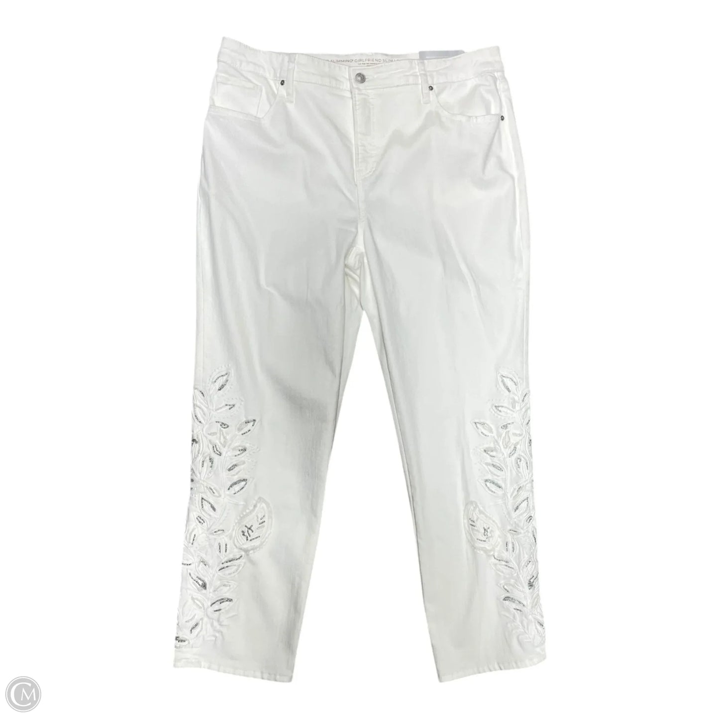 Jeans Boyfriend By Chicos In White, Size: 16