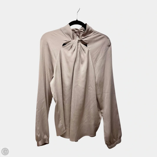 Blouse Long Sleeve By Banana Republic In Grey, Size: L