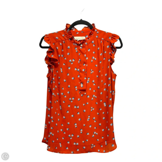 Blouse Sleeveless By Loft In Orange, Size: S
