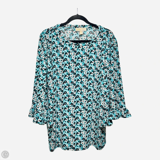 Top 3/4 Sleeve By Michael By Michael Kors In Floral Print, Size: 1x
