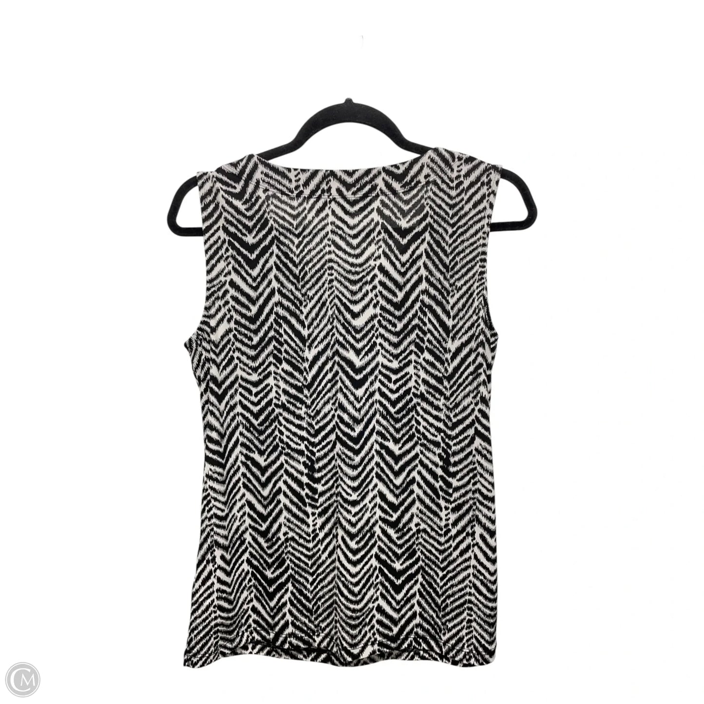 Top Sleeveless By Kasper In Black & White, Size: S