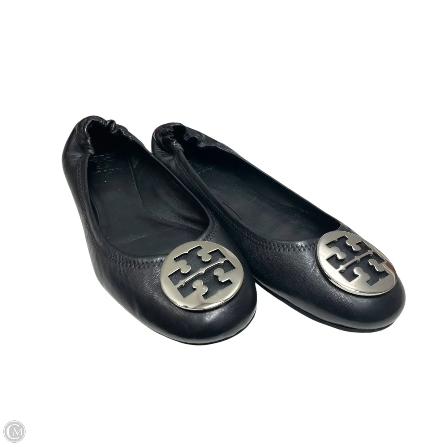 Shoes Designer By Tory Burch In Black & Gold, Size: 10