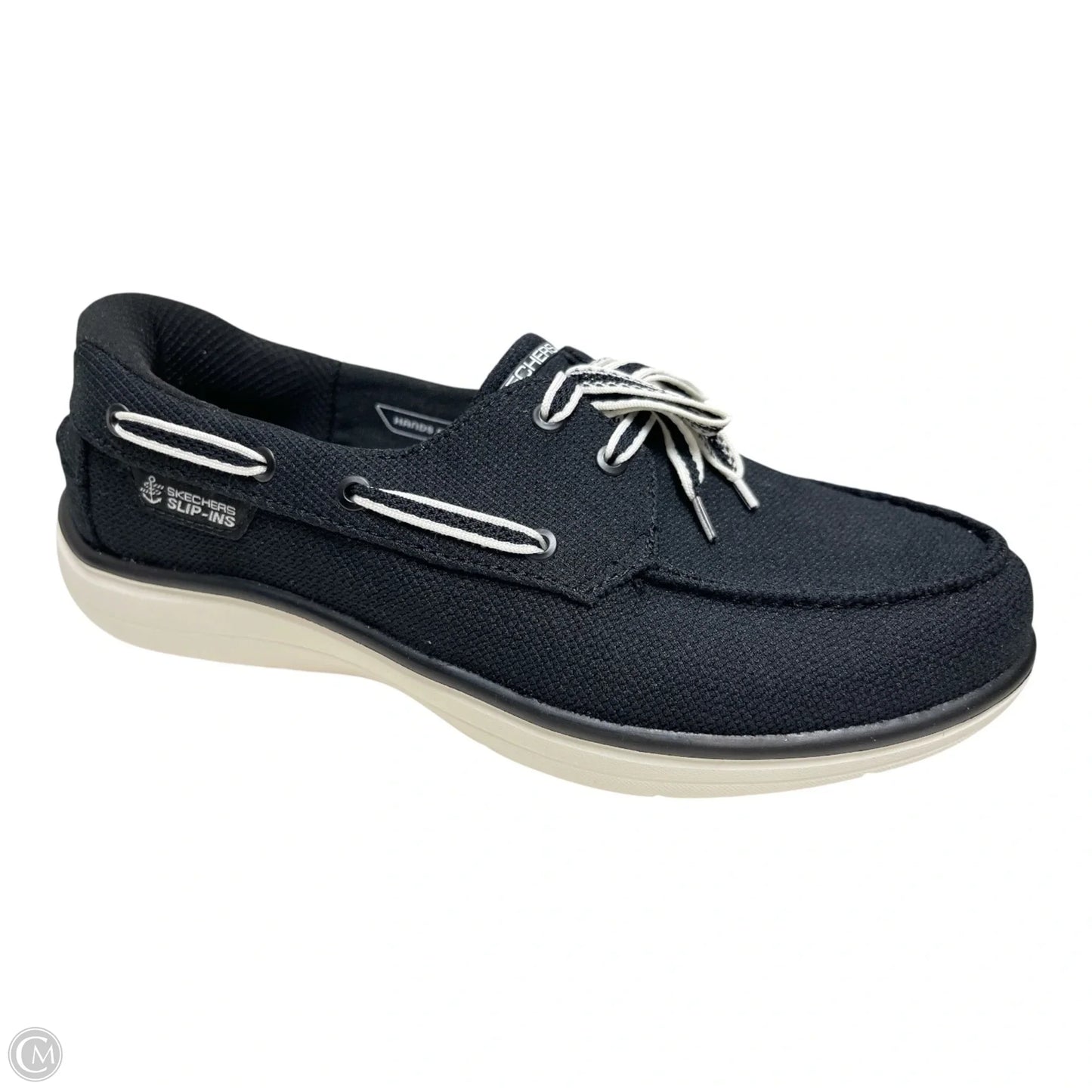 Shoes Flats By Skechers In Black & White, Size: 7.5