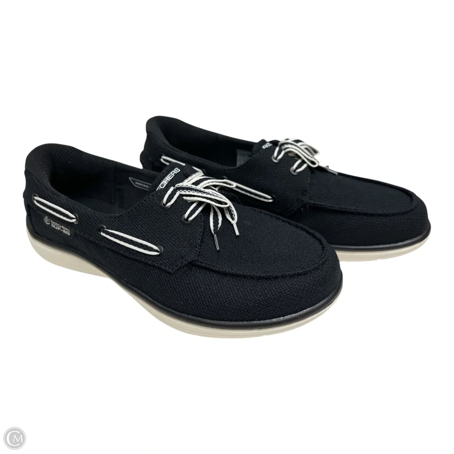 Shoes Flats By Skechers In Black & White, Size: 7.5