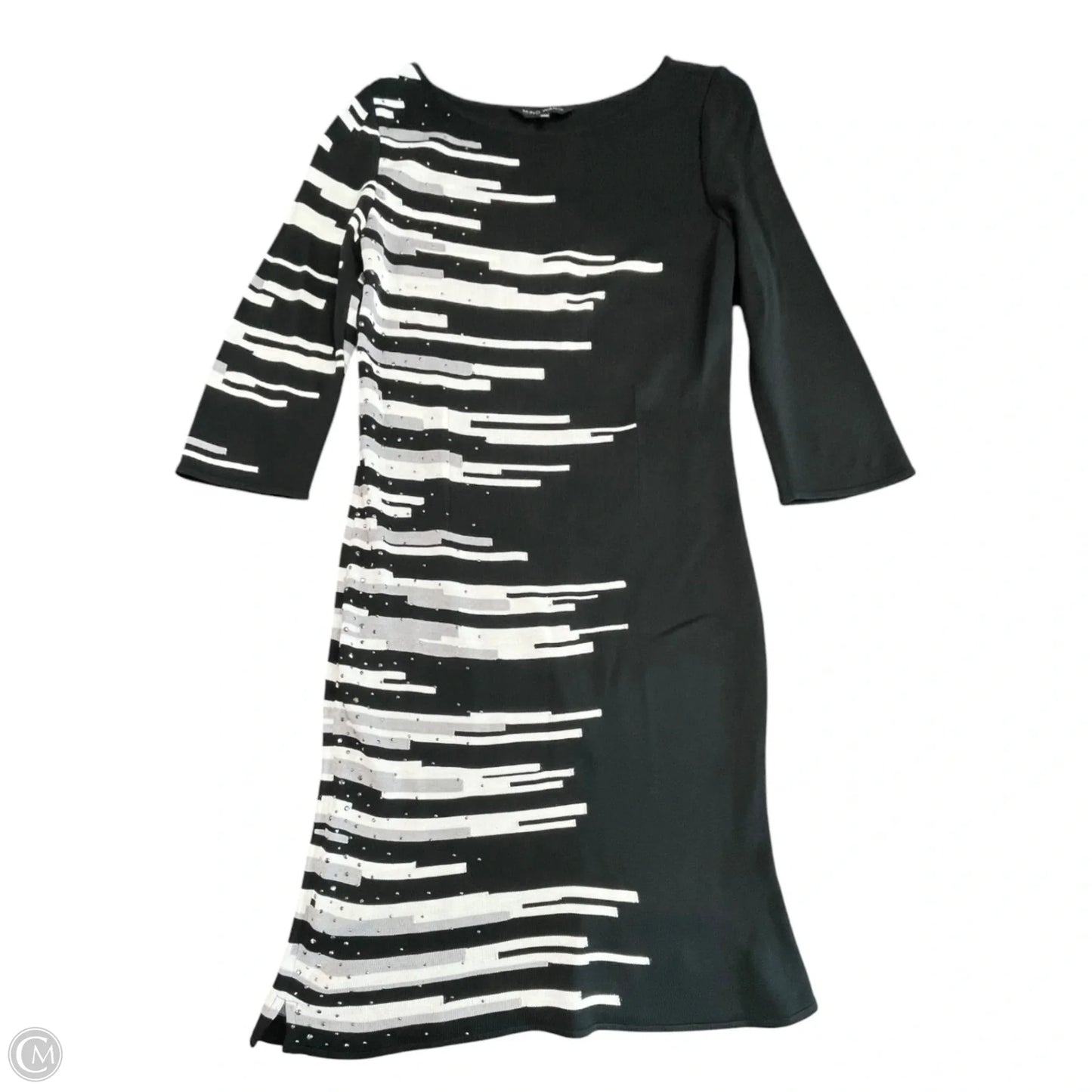Dress Sweater By Ming Wang In Black & White, Size: Xs