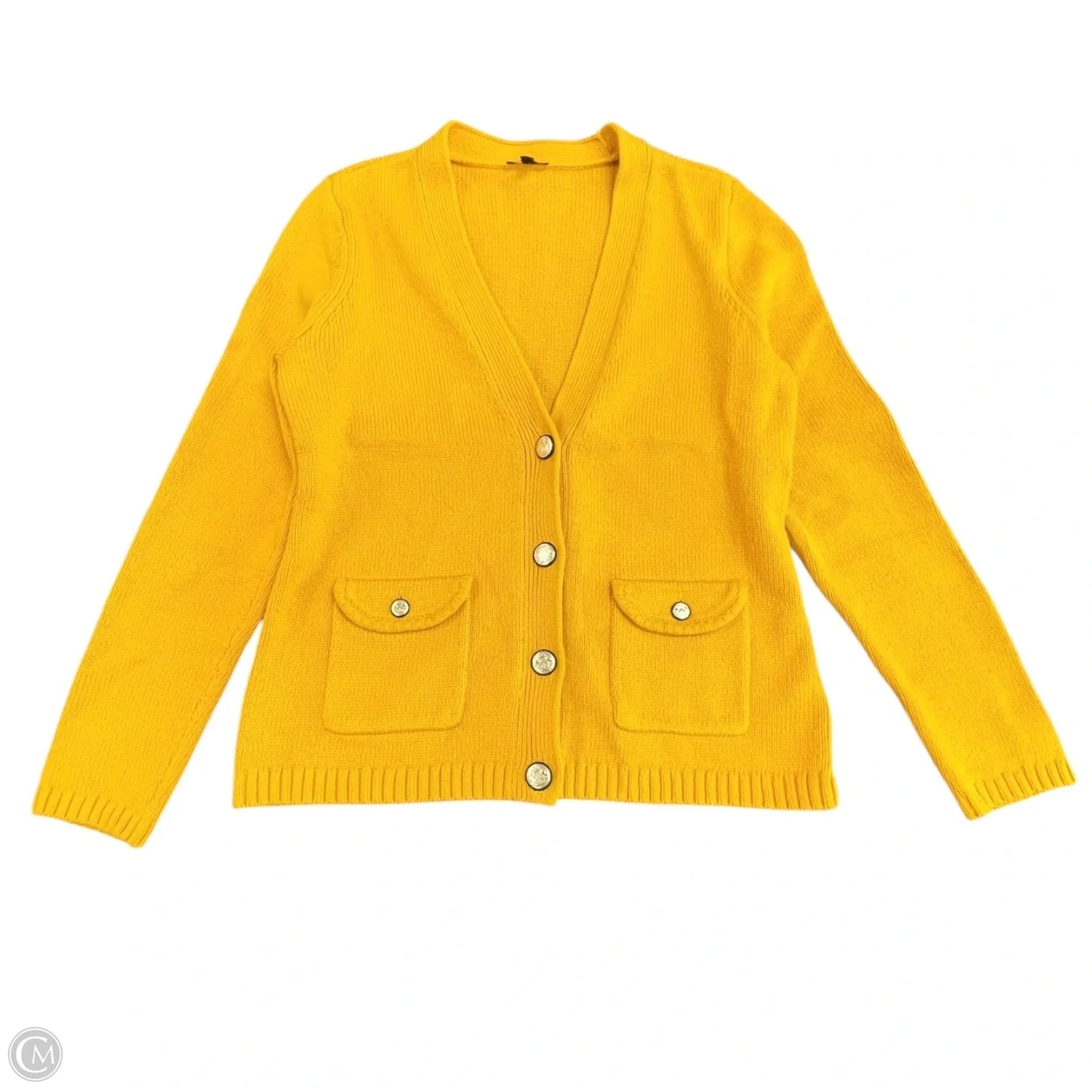 Sweater Cardigan By Talbots In Gold, Size: Sp