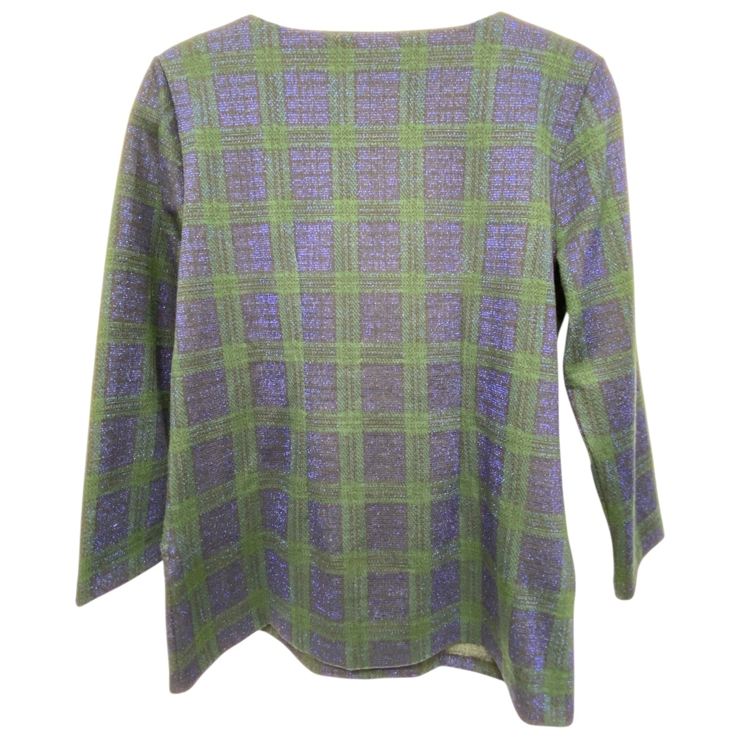 Top Long Sleeve By Talbots In Plaid Pattern, Size: S